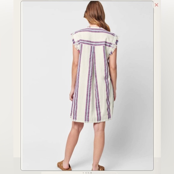 Faherty boho coastal Lagenlook Baja Beach Tunic Dress Size Small new - Picture 3 of 14